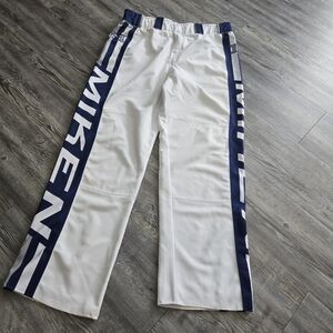 White and Blue Miken Athletic Pants